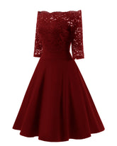 Short Burgundy Bridesmaid Dresses Off the Shoulder Prom Dress with Sleeves,1597B
